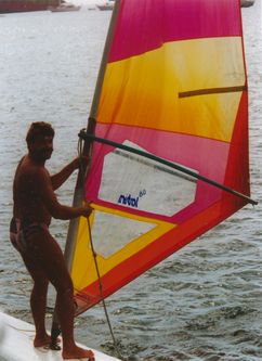 Sepp am Surfbrett Sepp am Surfbrett