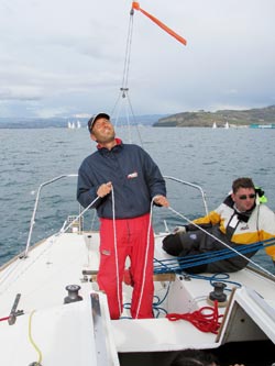 Thomas an der SPI-Schot Thomas an der SPI-Schot