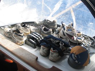 Laufschuhe beim Lüften Laufschuhe beim Lüften