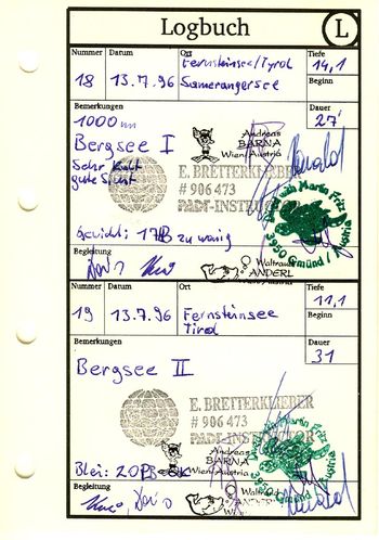 Taucher Logbuch Taucher Logbuch