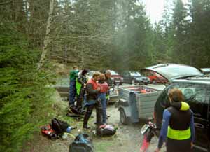 Umziehen am Parkplatz Umziehen am Parkplatz