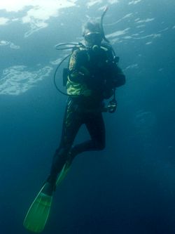 Auftauchen nach dem Tauchgang. Auftauchen nach dem Tauchgang.